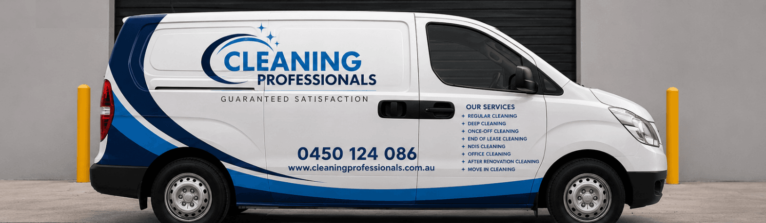 Cleaning Professionals — branded office cleaning service van in Melbourne